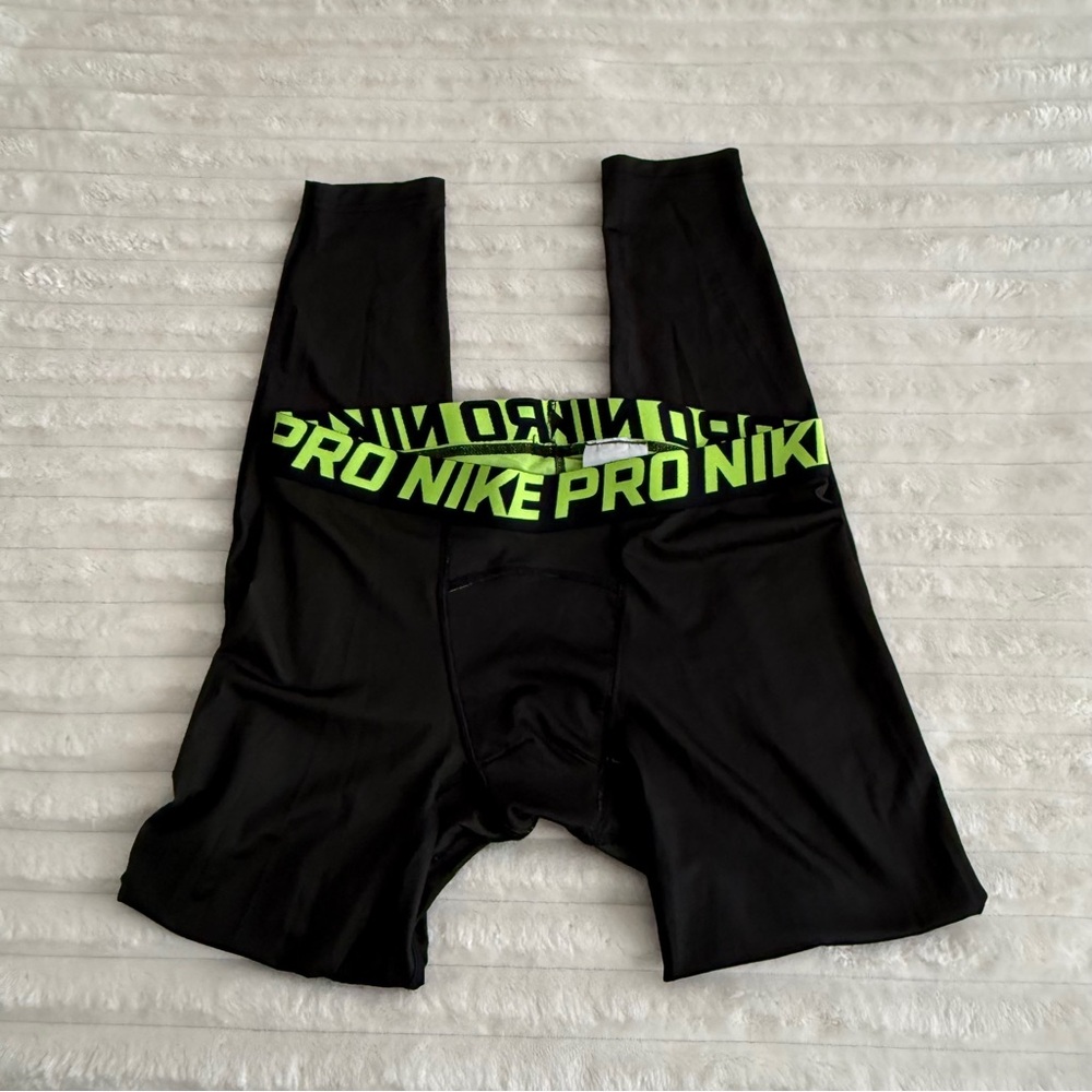 Nike Pro Black/Green Compression Shorts
